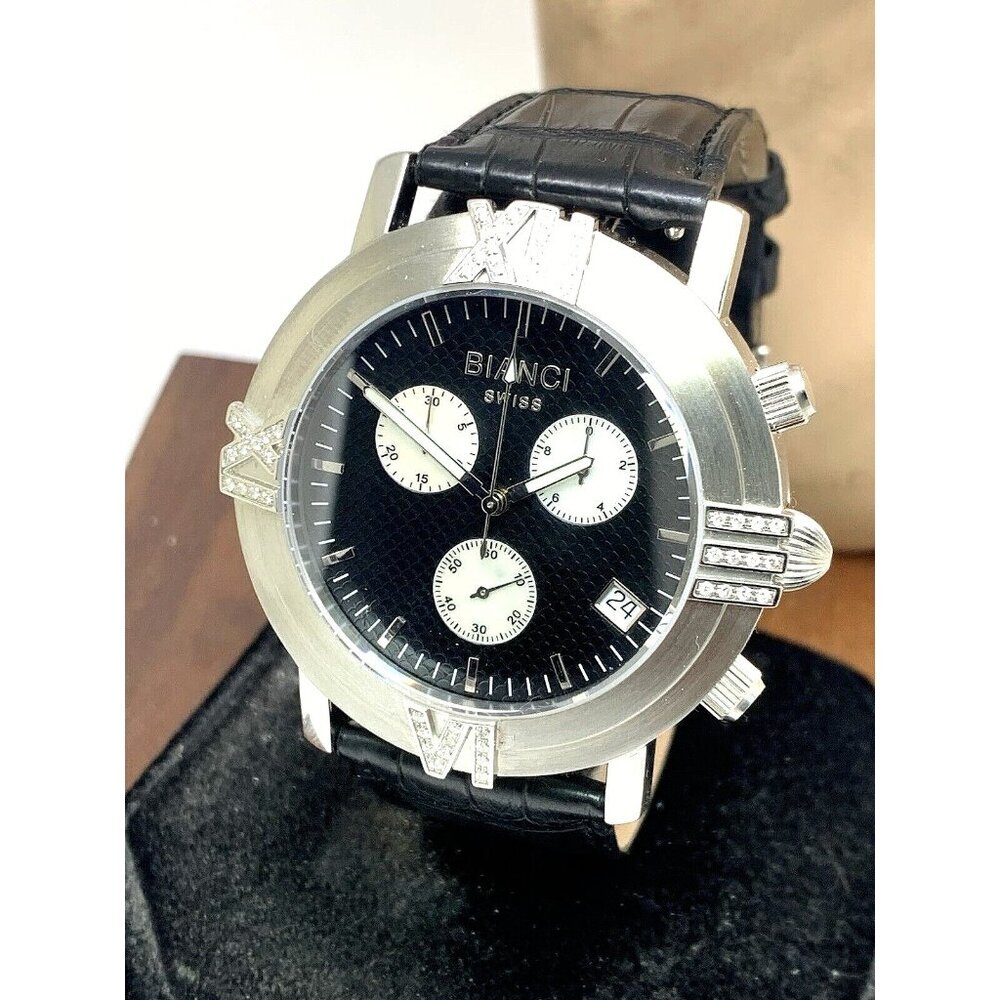 Roberto Bianci Womens Watch RB18490 Swiss Quartz Chronograph Diamond Accent 44mm